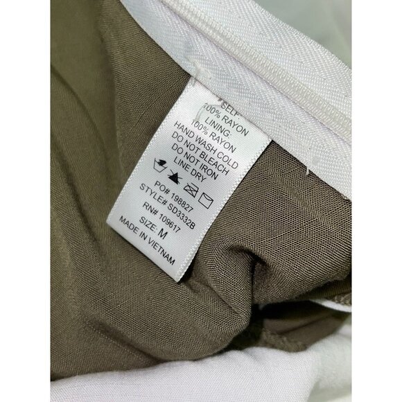 NEW! Shine Star Jumpsuit Paper Bag Waist Tank Top White Olive Green Size Medium - Picture 8 of 8